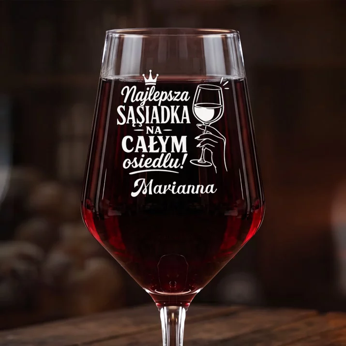 Mega Kieliszek Do Wina z Grawerem Dla Sąsiadki Prezent Dla Kobiety: Najlepsza Sąsiadka Grawer Mega Kieliszek Do Wina z Grawerem Dla Sąsiadki Prezent Dla Kobiety: Najlepsza Sąsiadka Grawer