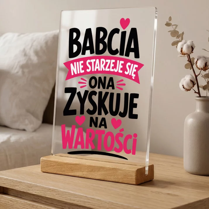 Druk Na Szkle Dla Babci Prezent Na Dzień Babci Dla Kobiety: Babcia Zyskuje Na Wartości Druk Na Szkle Dla Babci Prezent Na Dzień Babci Dla Kobiety: Babcia Zyskuje Na Wartości