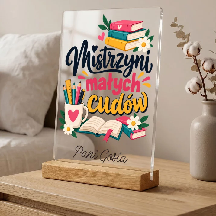 Druk Na Szkle Dla Nauczycielki Prezent Na Dzień Nauczyciela Dla Kobiety: Mistrzyni Małych Cudów Druk Na Szkle Dla Nauczycielki Prezent Na Dzień Nauczyciela Dla Kobiety: Mistrzyni Małych Cudów