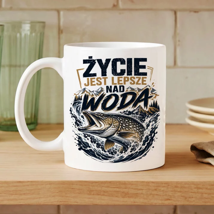 Kubek Z Nadrukiem Dla Rybaka Prezent Dla Mężczyzny: Życie Jest Lepsze Kubek Z Nadrukiem Dla Rybaka Prezent Dla Mężczyzny: Życie Jest Lepsze