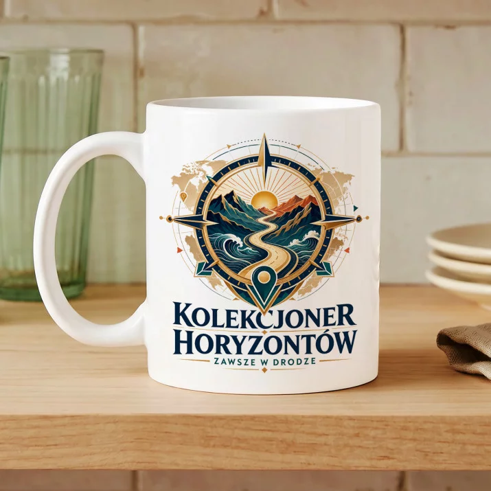 Kubek Z Nadrukiem Dla Podróżnika Prezent Dla Mężczyzny: Kolekcjoner Horyzontów