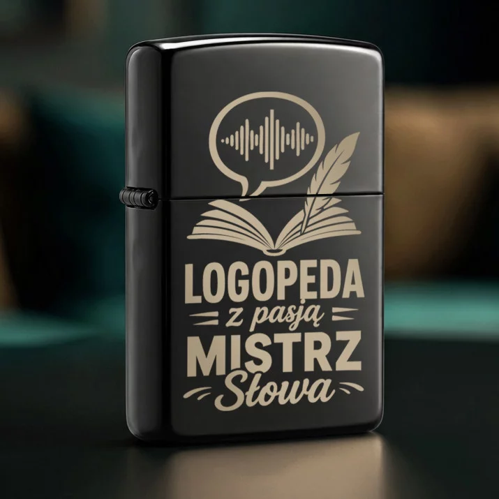 Zapalniczka Z Grawerem Dla Logopedy Prezent Dla Mężczyzny: Logopeda Z Pasją