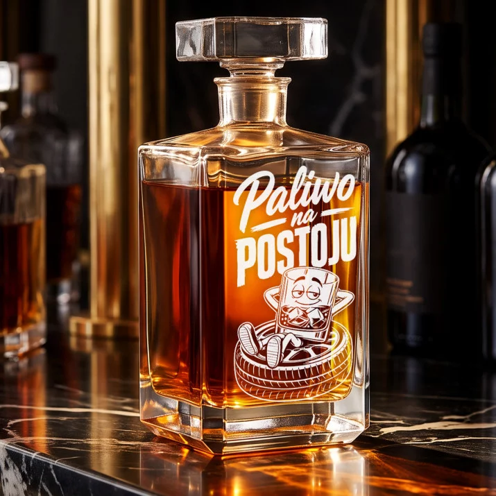 Karafka Do Whisky z Grawerem Dla Samochodziarza Prezent: Paliwo Na Postoju Karafka Do Whisky z Grawerem Dla Samochodziarza Prezent: Paliwo Na Postoju
