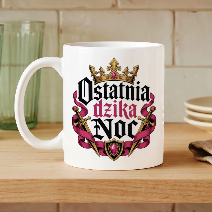 Kubek Z Nadrukiem Na Panieński Prezent Dla Kobiety: Ostatnia Dzika Noc Kubek Z Nadrukiem Na Panieński Prezent Dla Kobiety: Ostatnia Dzika Noc