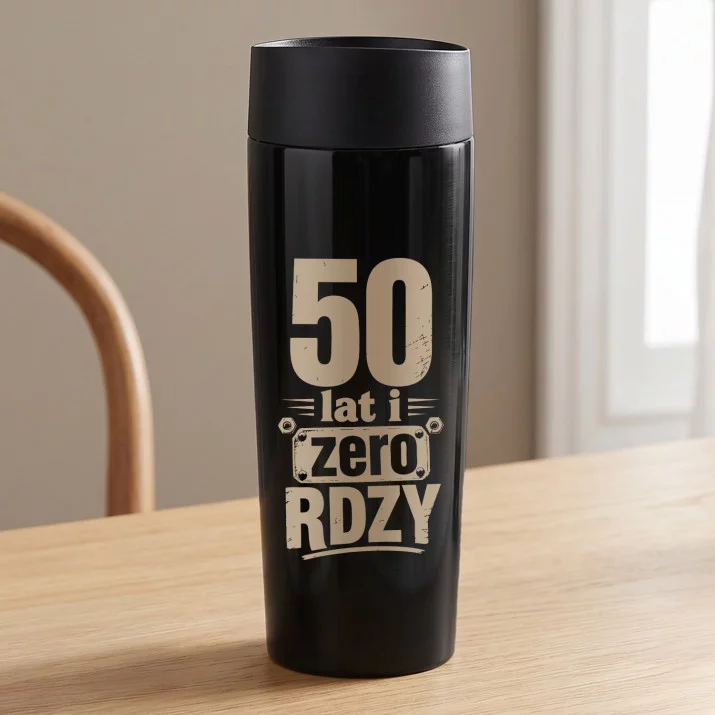 Kubek Termiczny Na 50 Urodziny Prezent Dla Mężczyzny: 50 Lat I Zero Rdzy