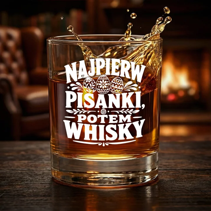 Szklanka Do Whisky Na Wielkanoc Prezent Dla Mężczyzny: Najpierw Pisanki, Potem Whisky Szklanka Do Whisky Na Wielkanoc Prezent Dla Mężczyzny: Najpierw Pisanki, Potem Whisky