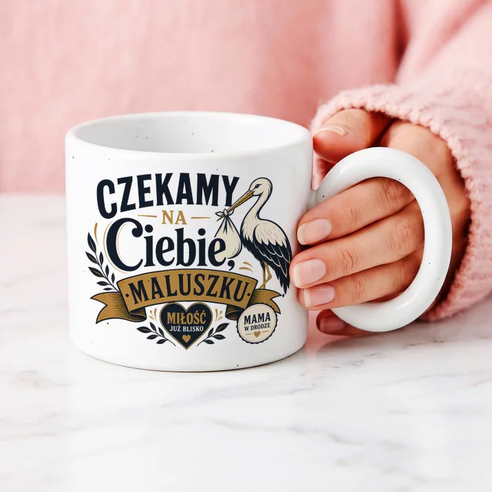 Kubek Z Okrągłym Uchem Dla Przyszłej Mamy Prezent Na Dzień Mamy Dla Kobiety: Ciche Oczekiwanie