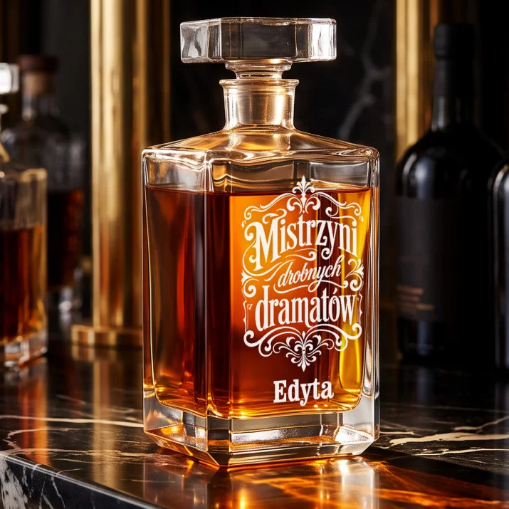 Karafka Do Whisky z Grawerem Dla Siostry Prezent Dla Kobiety: Mistrzyni Drobnych