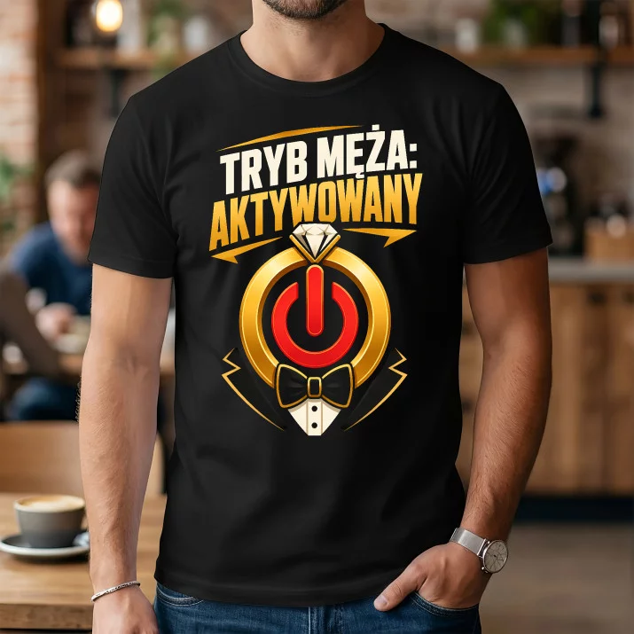 Koszulka Męska Dla Pana Młodego Prezent Na Ślub Dla Mężczyzny: Tryb Męża