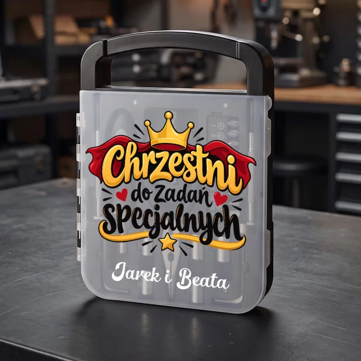Zestaw Narzędzi Dla Chrzestnych Prezent Dla Pary: Chrzestni Do Zadań Zestaw Narzędzi Dla Chrzestnych Prezent Dla Pary: Chrzestni Do Zadań