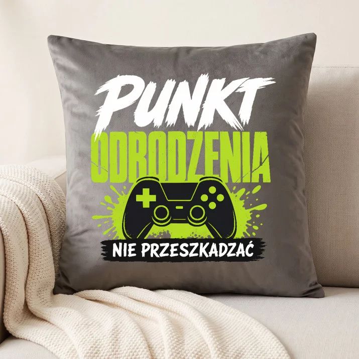 Poduszka Dekoracyjna Dla Gamera Prezent Dla Mężczyzny: Punkt Odrodzenia Poduszka Dekoracyjna Dla Gamera Prezent Dla Mężczyzny: Punkt Odrodzenia