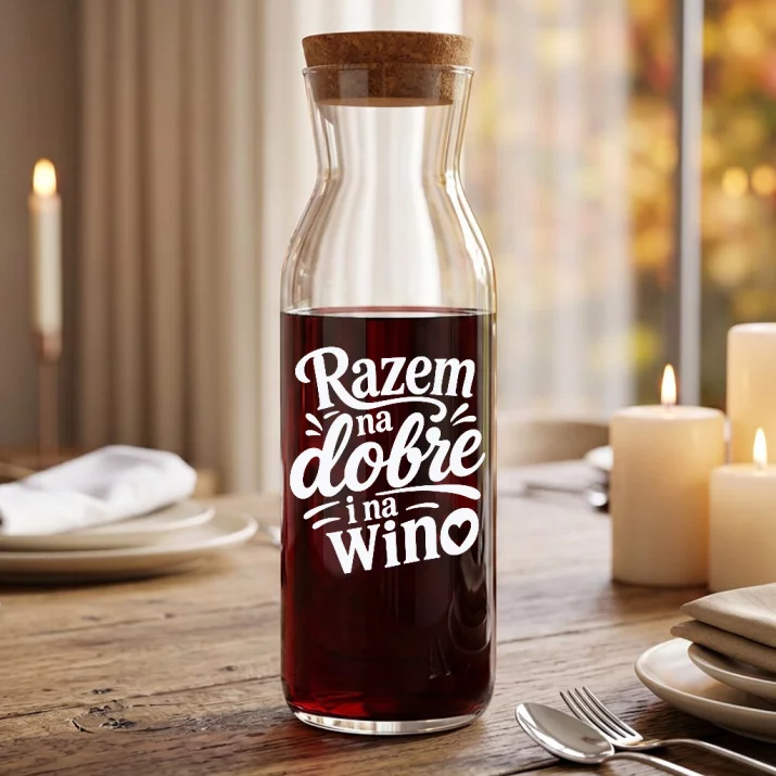 Karafka Do Wina Dla Pary Młodej Prezent Na Ślub Dla Pary: Toast Nowożeńców Karafka Do Wina Dla Pary Młodej Prezent Na Ślub Dla Pary: Toast Nowożeńców
