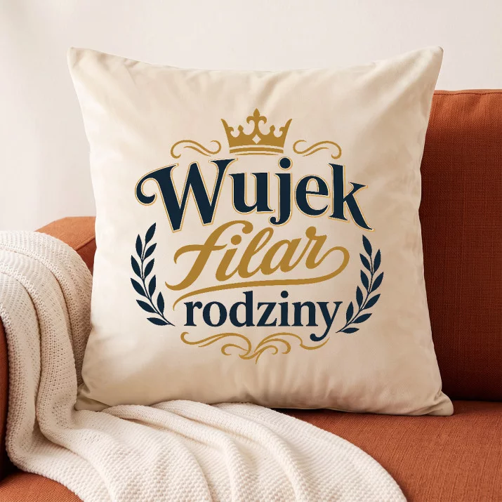 Poduszka Dekoracyjna Dla Wujka Prezent Dla Mężczyzny: Emblemat Rodzinny Poduszka Dekoracyjna Dla Wujka Prezent Dla Mężczyzny: Emblemat Rodzinny