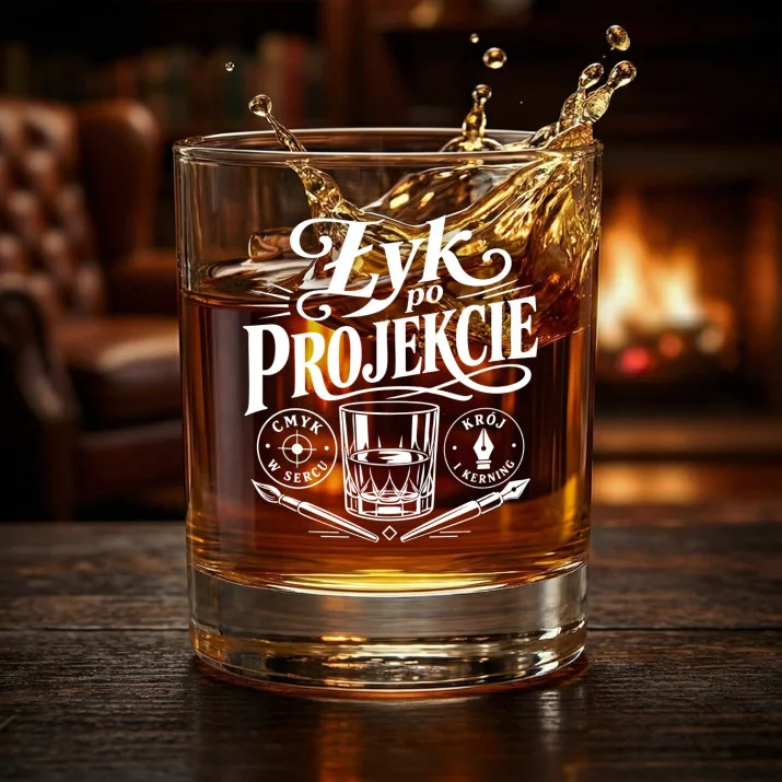 Szklanka Do Whisky Dla Grafika Prezent Dla Mężczyzny: Łyk Po Projekcie Szklanka Do Whisky Dla Grafika Prezent Dla Mężczyzny: Łyk Po Projekcie