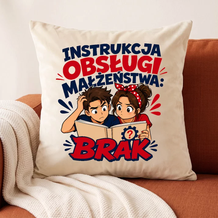 Poduszka Dekoracyjna Dla Młodej Pary Prezent Na Ślub Dla Pary: Małżeński Humor
