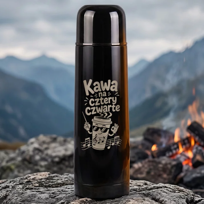 Termos 500ml Dla Nauczyciela Muzyki Prezent Na Dzień Nauczyciela Dla Mężczyzny: Kawa Na Cztery Czwarte