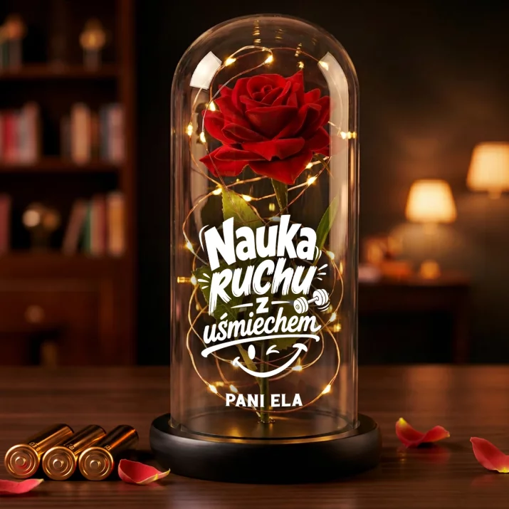Wieczna Róża LED Dla Nauczycielki Wf Prezent Na Dzień Nauczyciela Dla Kobiety: Nauka Ruchu Z Uśmiechem Wieczna Róża LED Dla Nauczycielki Wf Prezent Na Dzień Nauczyciela Dla Kobiety: Nauka Ruchu Z Uśmiechem