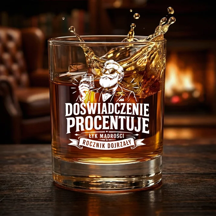 Szklanka Do Whisky Dla Starszego Pana Prezent Dla Mężczyzny: Doświadczenie Procentuje Szklanka Do Whisky Dla Starszego Pana Prezent Dla Mężczyzny: Doświadczenie Procentuje