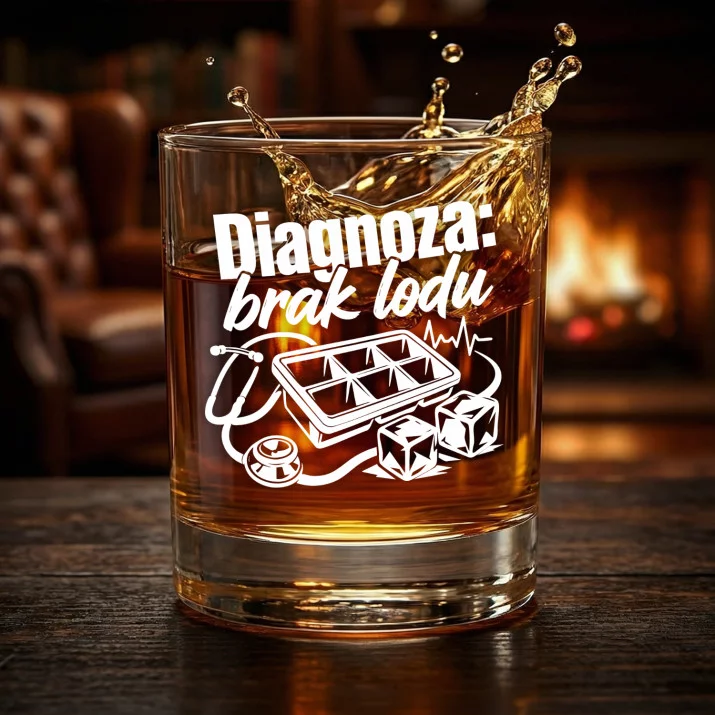 Szklanka Do Whisky Dla Lekarza Prezent Dla Mężczyzny: Diagnoza: Brak Lodu Szklanka Do Whisky Dla Lekarza Prezent Dla Mężczyzny: Diagnoza: Brak Lodu