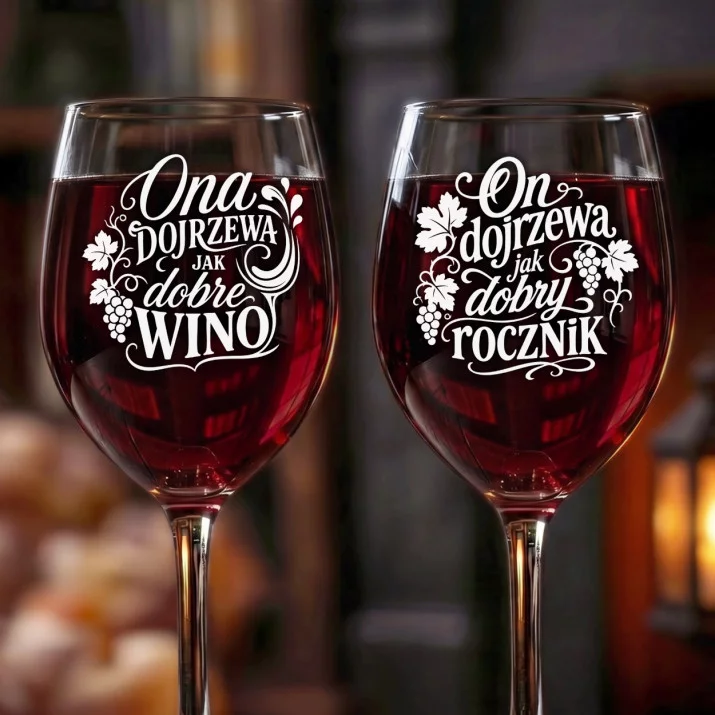 Dwa Kieliszki Do Wina Dla Dwojga Prezent Dla Pary: Duet Do Toastu Dwa Kieliszki Do Wina Dla Dwojga Prezent Dla Pary: Duet Do Toastu