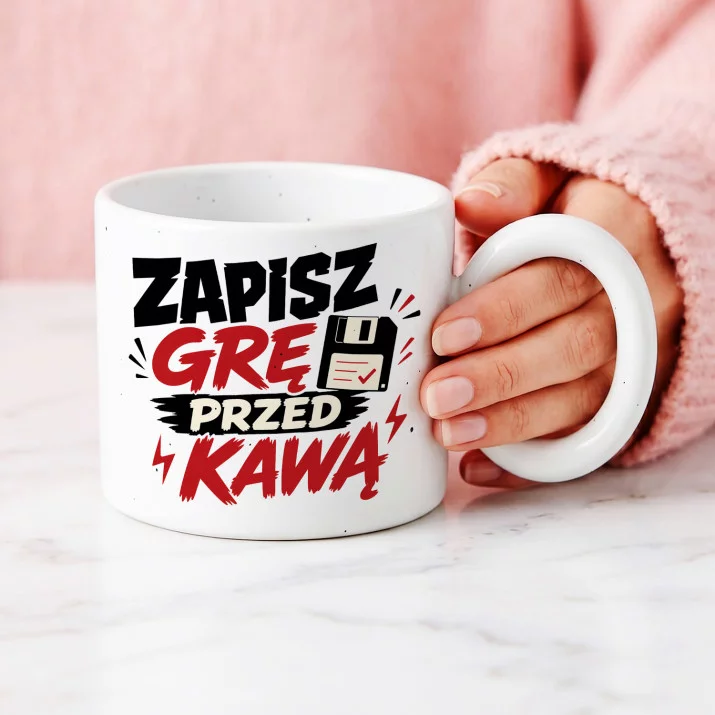 Kubek Z Okrągłym Uchem Dla Gracza Komputerowego Prezent Dla Mężczyzny: Gracz I Kawa