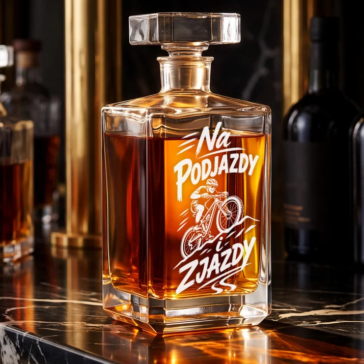 Karafka Do Whisky z Grawerem Dla Rowerzysty Prezent: Rowerowy Humor