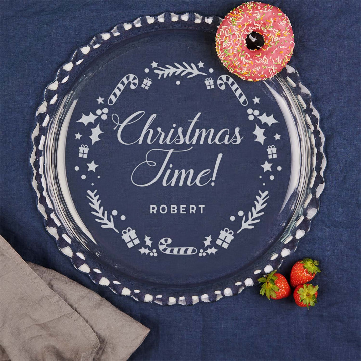 Christmas time - Płaska patera na ciasto