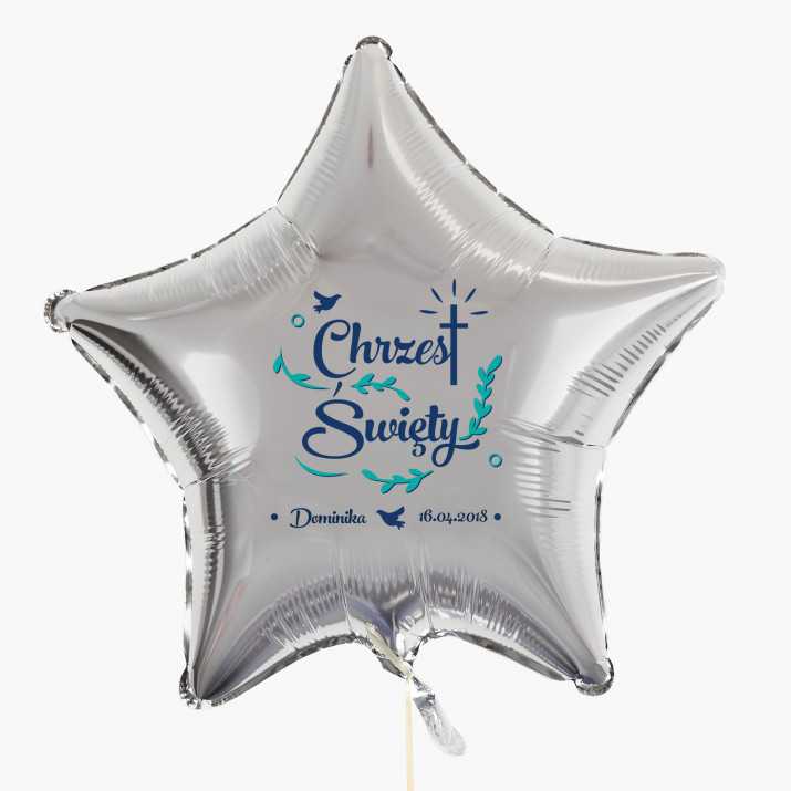 Chrzest święty - Balon z helem - Gwiazda