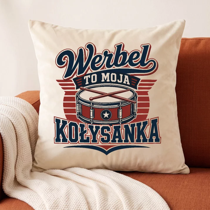 Poduszka Dekoracyjna Dla Perkusisty Prezent Dla Mężczyzny: Perkusyjna Kołysanka Poduszka Dekoracyjna Dla Perkusisty Prezent Dla Mężczyzny: Perkusyjna Kołysanka