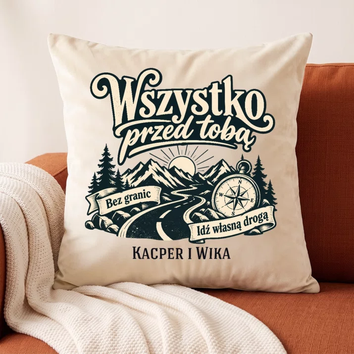 Poduszka Dekoracyjna Dla Młodych Prezent Na Ślub Dla Pary: Wszystko Przed Tobą