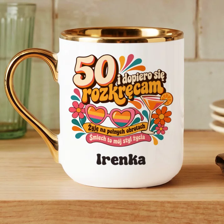 Kubek Personalizowany Na 50 Urodziny Kobiety Prezent Na 50 Urodziny Dla Kobiety: 50 I Dopiero Się