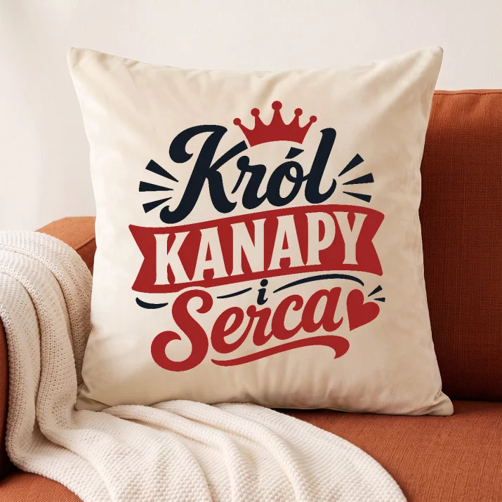 Poduszka Dekoracyjna Na Walentynki Prezent Na Rocznicę Dla Mężczyzny: Król Kanapy Retro