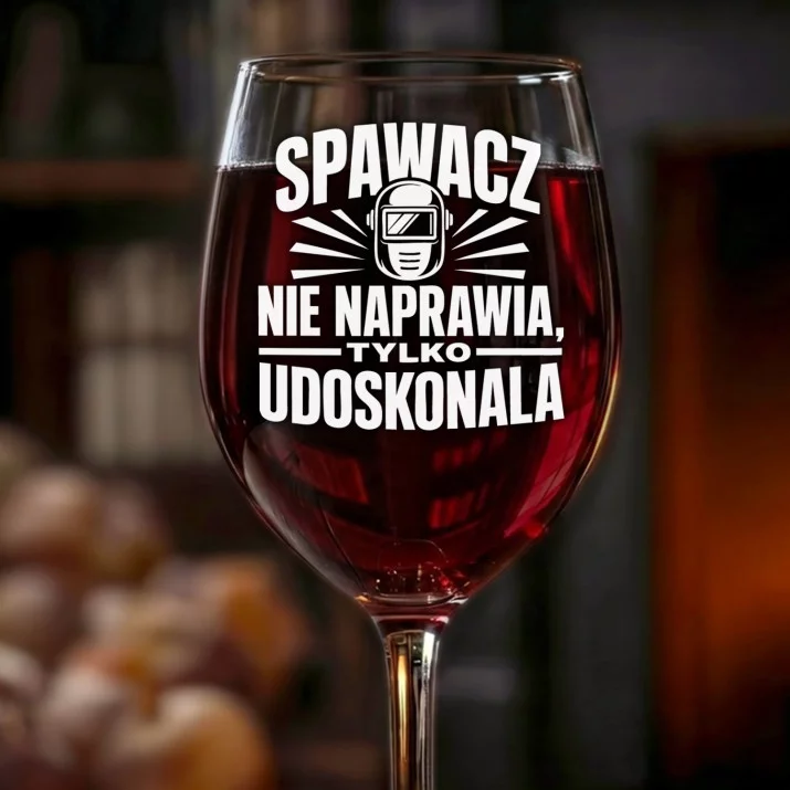 Kieliszek Do Wina Dla Spawacza Prezent Dla Mężczyzny: Spawacz Udoskonala Kieliszek Do Wina Dla Spawacza Prezent Dla Mężczyzny: Spawacz Udoskonala