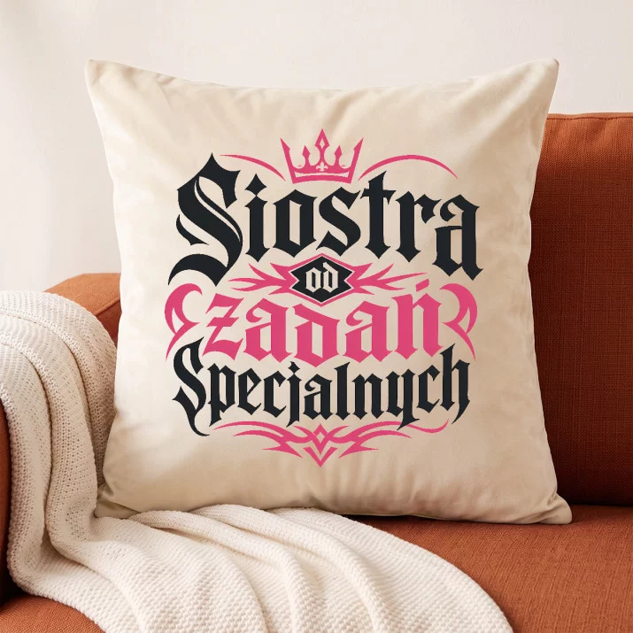 Poduszka Dekoracyjna Dla Siostry Prezent Dla Kobiety: Siostrzany Luz Poduszka Dekoracyjna Dla Siostry Prezent Dla Kobiety: Siostrzany Luz