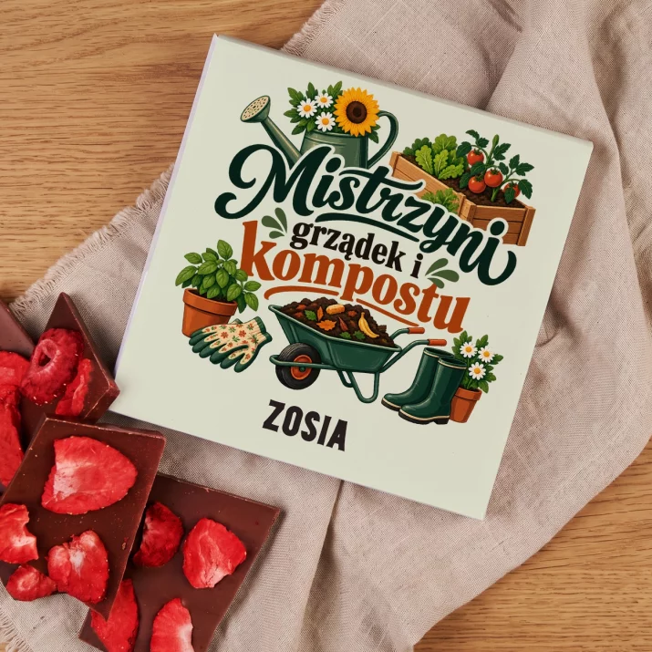 Czekolada z Truskawkami Dla Ogrodniczki Prezent Dla Kobiety: Mistrzyni Grządek I Czekolada z Truskawkami Dla Ogrodniczki Prezent Dla Kobiety: Mistrzyni Grządek I