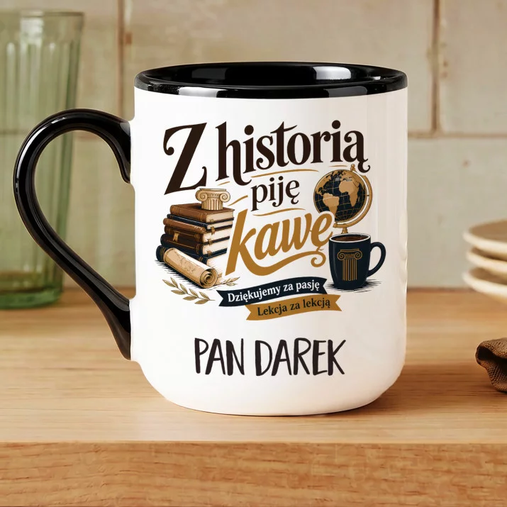 Kubek Personalizowany Dla Nauczyciela Historii Prezent Dla Mężczyzny: Z Historią Piję Kawę Kubek Personalizowany Dla Nauczyciela Historii Prezent Dla Mężczyzny: Z Historią Piję Kawę