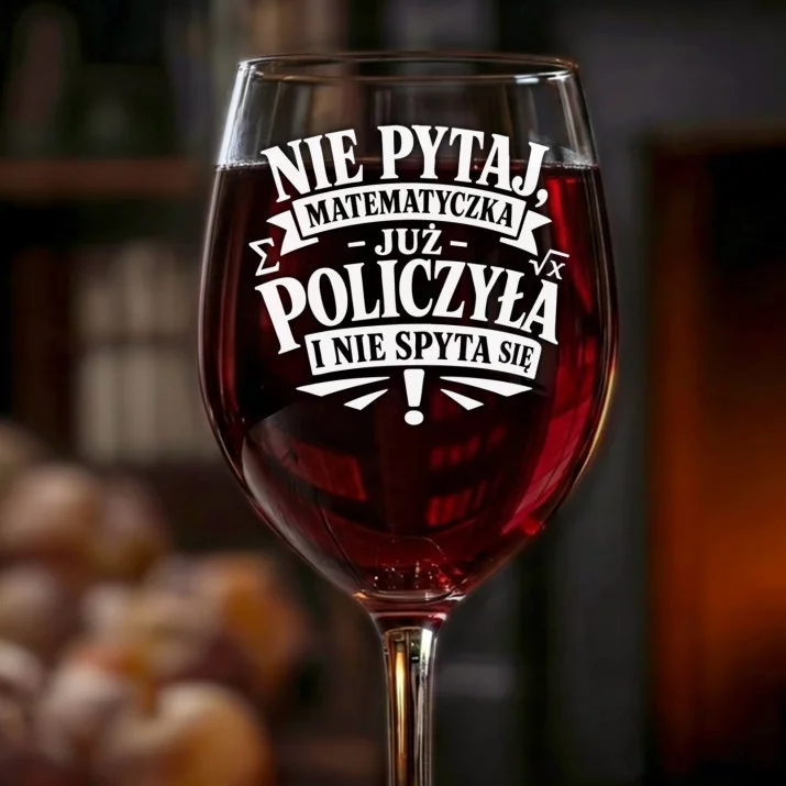 Kieliszek Do Wina Dla Matematyczki Prezent Dla Kobiety: Matematyczka Już Policzyła