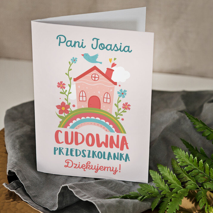 Cudowna przedszkolanka - kartka z życzeniami