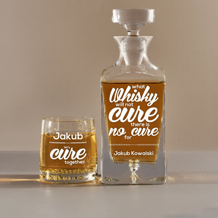 Cure - Zestaw Grawerowana Karafka I Szklanki Do Whisky Cure - Zestaw Grawerowana Karafka I Szklanki Do Whisky