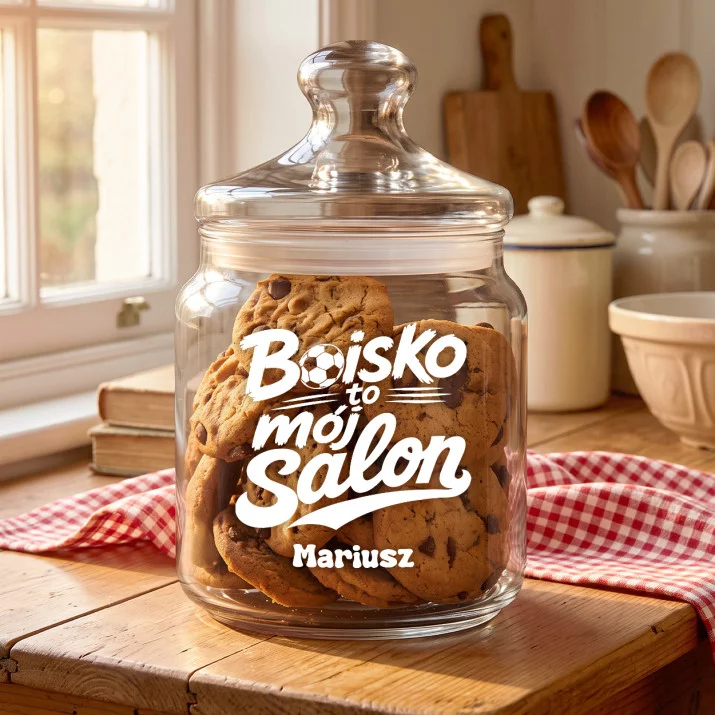 Słoik Na Ciastka z Grawerem Dla Piłkarza Prezent Dla Mężczyzny: Boisko To Mój Salon
