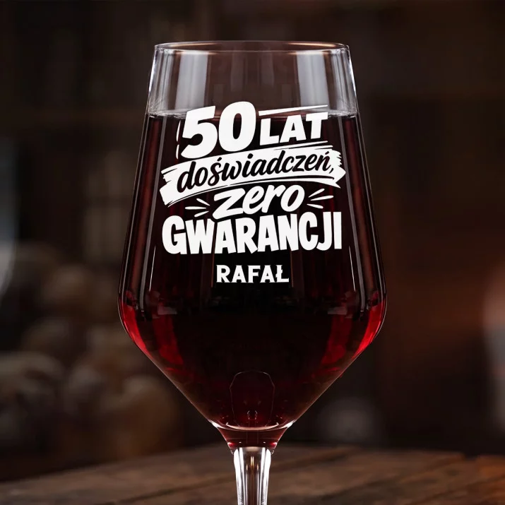 Mega Kieliszek Do Wina z Grawerem Na 50 Prezent Na 50 Urodziny Dla Mężczyzny: 50 Lat Doświadczeń, Zero Mega Kieliszek Do Wina z Grawerem Na 50 Prezent Na 50 Urodziny Dla Mężczyzny: 50 Lat Doświadczeń, Zero