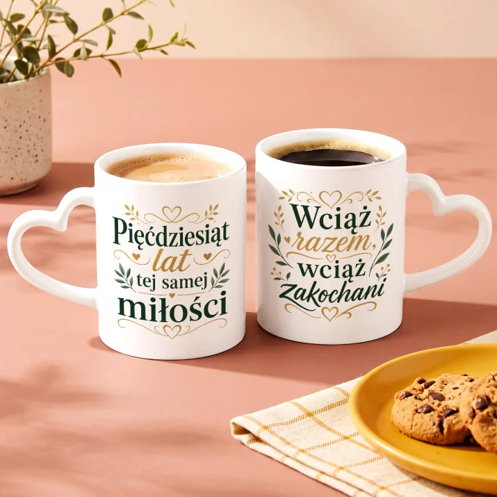 Zestaw Kubków Na 50 Rocznicę Ślubu Prezent Dla Pary: Pół Wieku Miłości