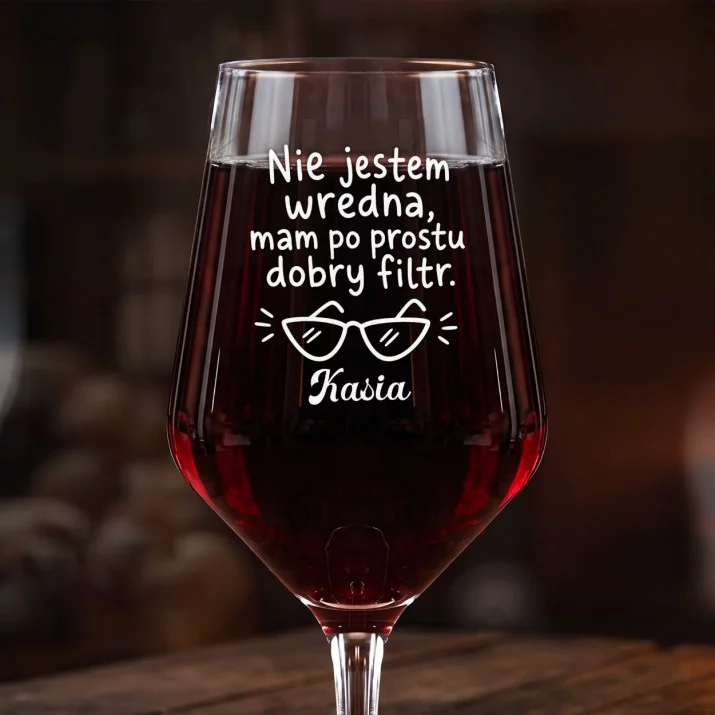 Mega Kieliszek Do Wina z Grawerem Dla Przyjaciółki Prezent Dla Kobiety: Nie Jestem Wredna Mega Kieliszek Do Wina z Grawerem Dla Przyjaciółki Prezent Dla Kobiety: Nie Jestem Wredna