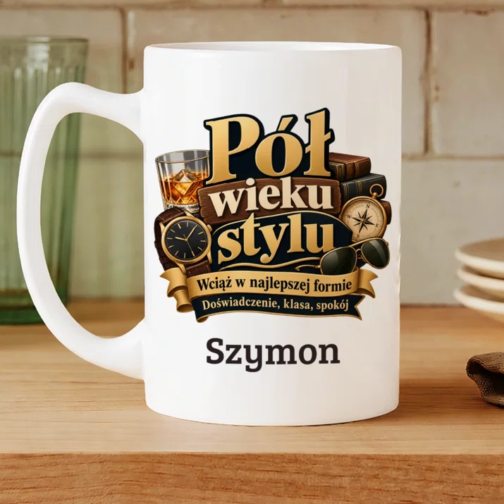 Kubek Personalizowany Na 50 Prezent Na 50 Urodziny Dla Mężczyzny: Pół Wieku Stylu Kubek Personalizowany Na 50 Prezent Na 50 Urodziny Dla Mężczyzny: Pół Wieku Stylu