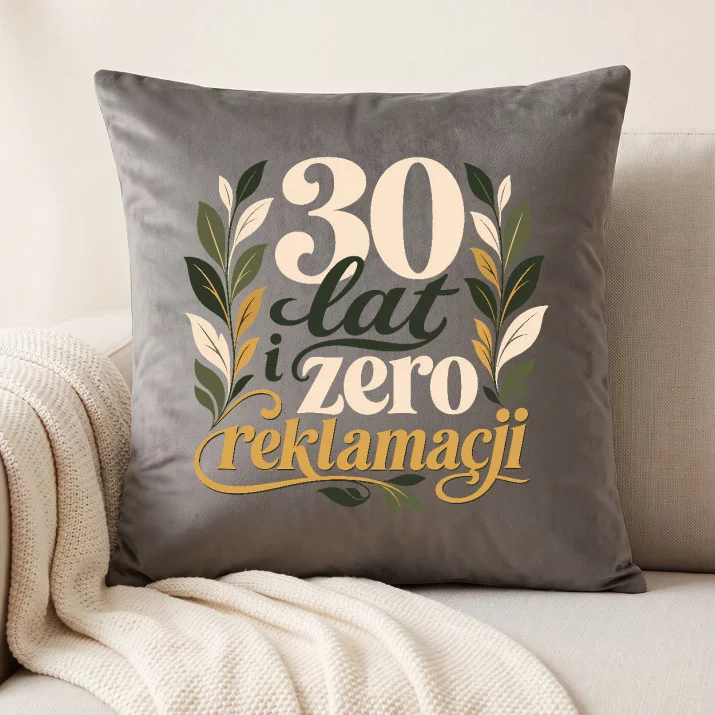 Poduszka Dekoracyjna Na 30 Rocznicę Ślubu Prezent Dla Pary: 30 Lat I Zero Reklamacji Poduszka Dekoracyjna Na 30 Rocznicę Ślubu Prezent Dla Pary: 30 Lat I Zero Reklamacji