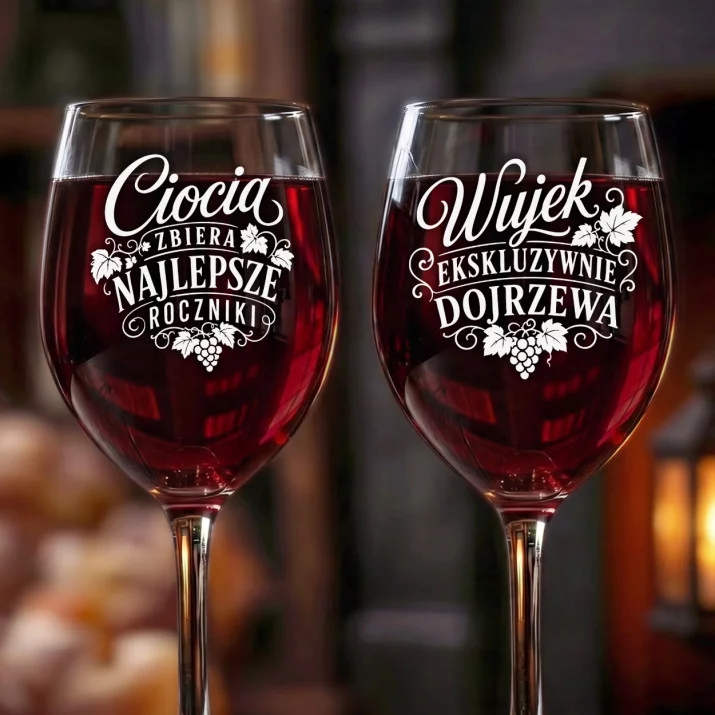 Dwa Kieliszki Do Wina Dla Cioci I Wujka Prezent Dla Pary: Roczniki Rodzinne Dwa Kieliszki Do Wina Dla Cioci I Wujka Prezent Dla Pary: Roczniki Rodzinne