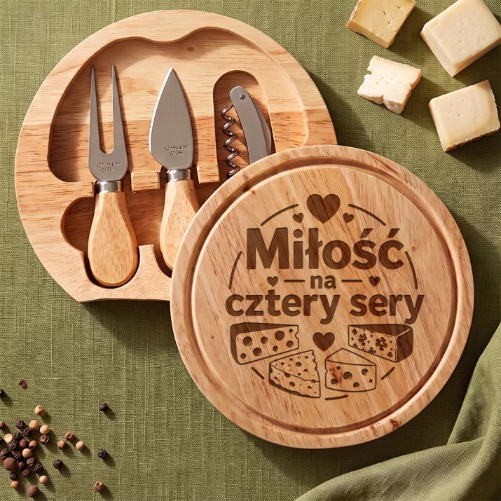 Deska Do Serów Z Grawerem Na Święta Prezent Dla Pary: Serowy Duet Deska Do Serów Z Grawerem Na Święta Prezent Dla Pary: Serowy Duet