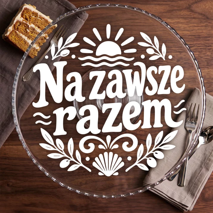 Patera Na Ciasto Na 45 Rocznicę Ślubu Prezent Na Walentynki Dla Pary: Retro Śródziemnomorska Miłość Patera Na Ciasto Na 45 Rocznicę Ślubu Prezent Na Walentynki Dla Pary: Retro Śródziemnomorska Miłość