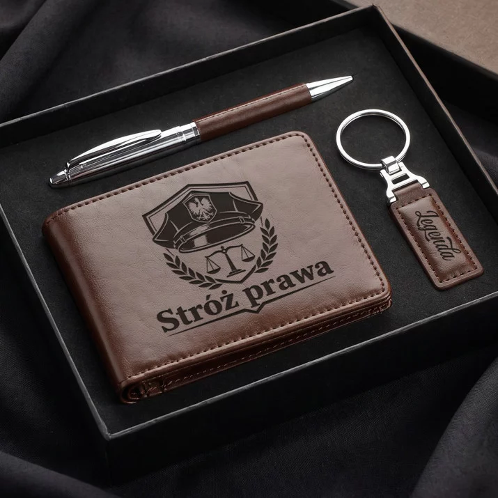 Zestaw Prezentowy Z Portfelem Dla Policjanta Prezent Dla Mężczyzny: Stróż Prawa
