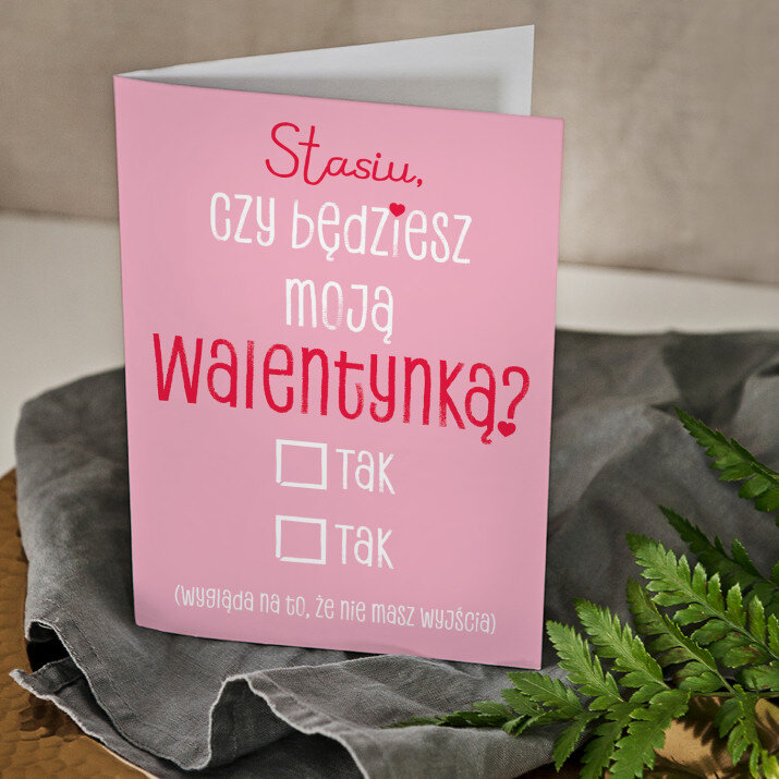 czy będziesz moją walentynką - kartka z życzeniami